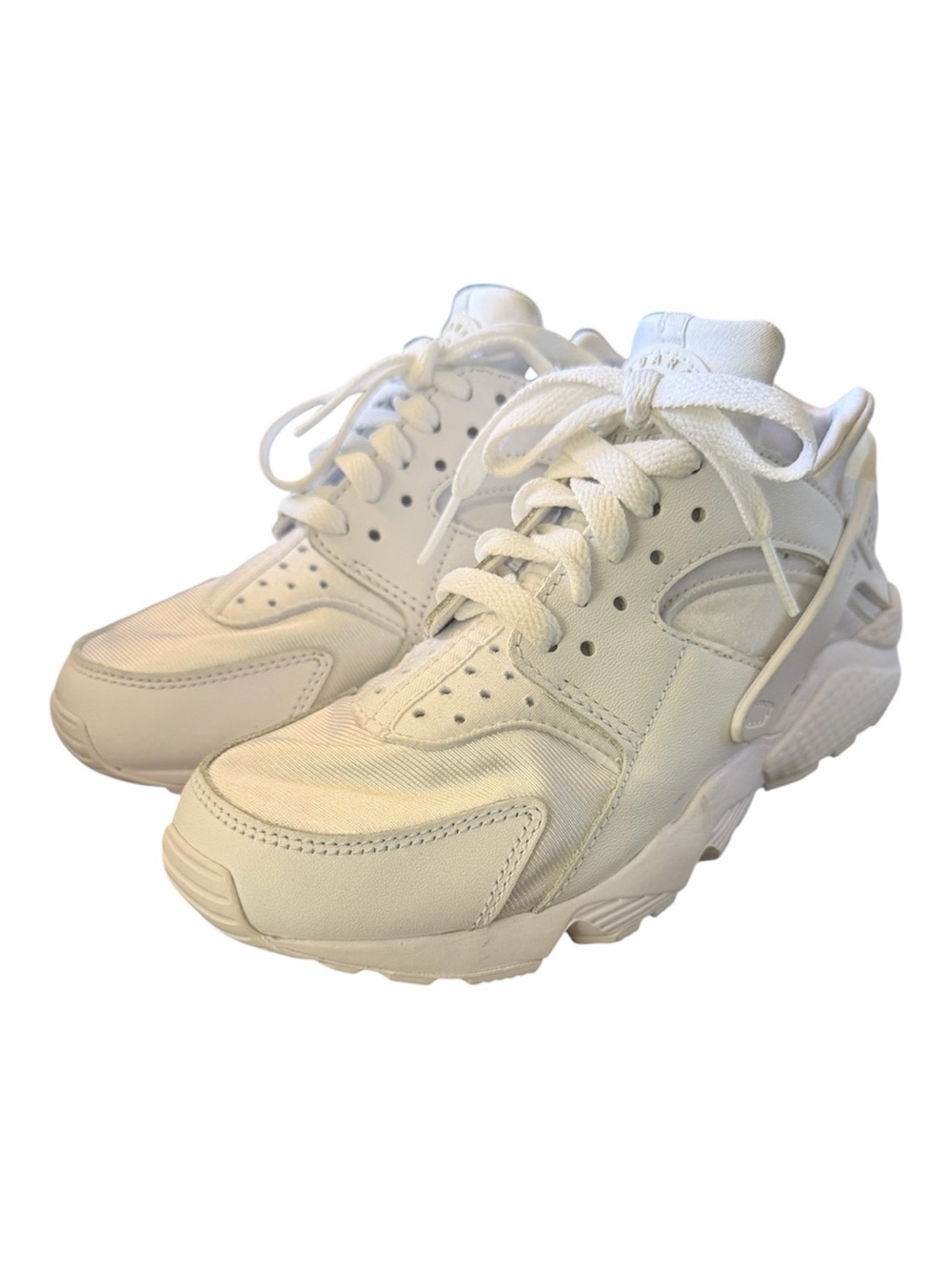Nike Air Huarache Triple White Womens Sneakers Low Top Sockliner Shoes 6 Trainer